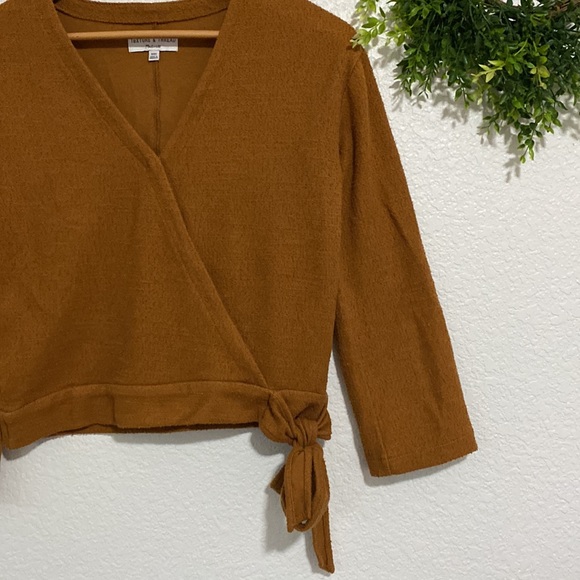 Madewell Texture & Thread Burnt Orange Wrap Top XXS - Picture 8 of 9